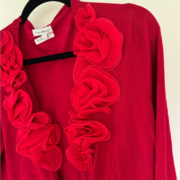 Nina Murati Floral Appliqué Cardigan - Picture 2 of 6